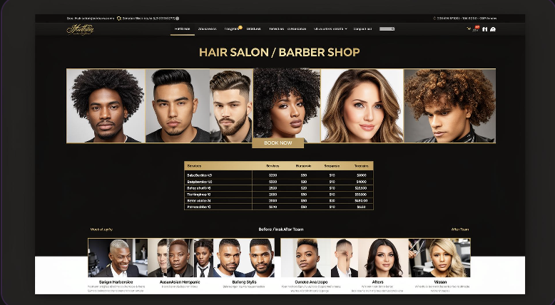Hair Salon / Barber Shop landing page example