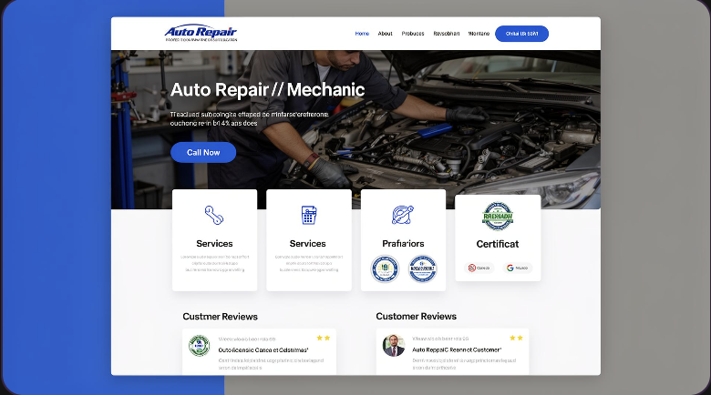 Auto Repair / Mechanic landing page example