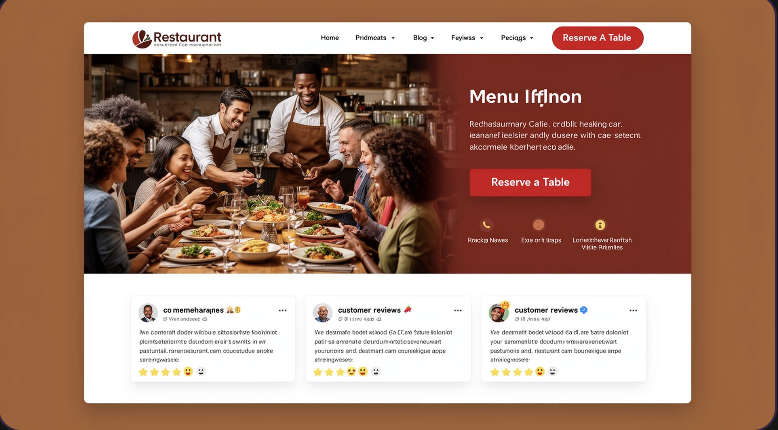 Restaurants & Cafes landing page example